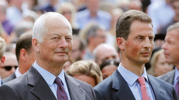 Lichtentejnsk kne Hans-Adam II. a ddin princ Alois (Vaduz, 15. srpna 2019)