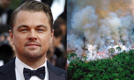Leonardo DiCaprio bojuje za Amazonii fotografií poáru z roku 2018.