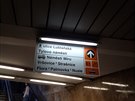 Zkouška nových orientačních tabulí na stanici metra I. P. Pavlova. Zkouška nových orientačních tabulí na stanici metra I. P. Pavlova.