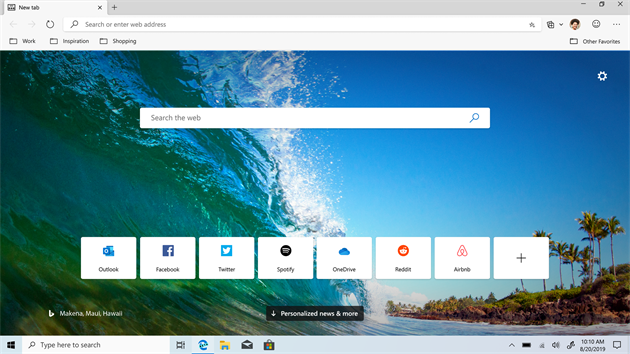 Prohlížeč Edge od Microsoftu běžící na jádře Chromium od Googlu. Prohlížeč Edge od Microsoftu běžící na jádře Chromium od Googlu.