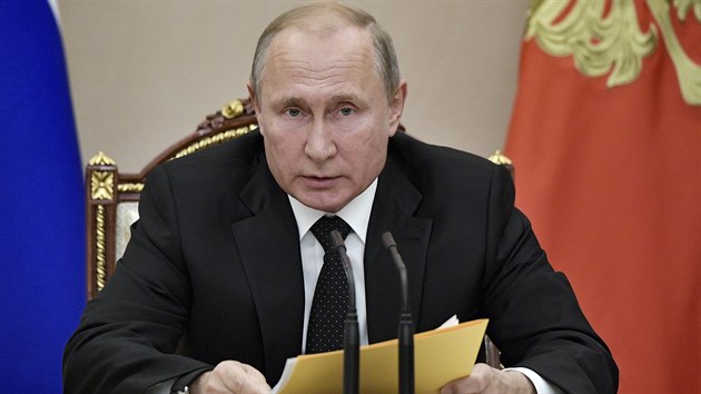 Rusk prezident Vladimir Putin na zasedn bezpenostn rady sttu (23. srpna.2019).