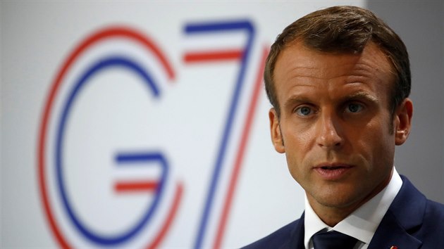 Emmanuel Macron na summitu G7 ve francouzsk Biarritzu (26. srpna 2019)