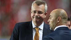 Slávistický šéf Jaroslav Tvrdík a sportovní ředitel Jan Nezmar těsně před... Slávistický šéf Jaroslav Tvrdík a sportovní ředitel Jan Nezmar těsně před...