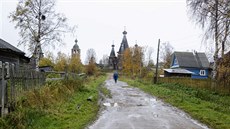 Ruská vesnice onoksa, která se nachází v oblasti, kde se provádjí raketové...