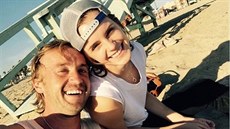 Tom Felton a Emma Watsonová (8. listopadu 2018)