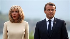 Brigitte Macronová a Emmanuel Macron (Biarritz, 24. srpna 2019)