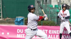 Český baseballista Petr Zýma během prvního zápasu mistrovství Evropy proti týmu... Český baseballista Petr Zýma během prvního zápasu mistrovství Evropy proti týmu...