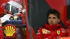 Charles Leclerc z Ferrari během tréninků v Monze Charles Leclerc z Ferrari během tréninků v Monze