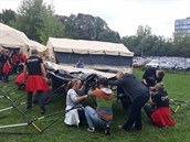 Český traumatým trénuje v areálu fakultní nemocnice v brněnským Bohunicích.... Český traumatým trénuje v areálu fakultní nemocnice v brněnským Bohunicích....