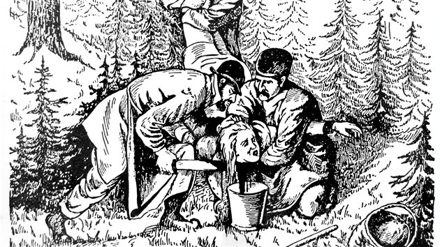 Vyetovn vrady v Poln provzely protiidovsk nlady podporovan kampan v dobovm tisku. Vychzely destky tematicky zamench pohlednic o vrad Aneky Hrzov. Tato kresba msta inu vyla v roce 1899 v jedn berlnsk antisemitsk broue.
