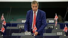 Pedseda britské Strany pro brexit Nigel Farage pi píchodu do Evropského...