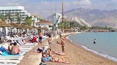 Pláž Pearl Beach v Eilatu Pláž Pearl Beach v Eilatu