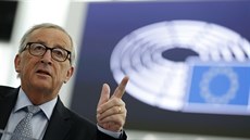Končící předseda Evropské komise Jean-Claude Juncker hovoří v Evropském... Končící předseda Evropské komise Jean-Claude Juncker hovoří v Evropském...