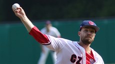 Český baseballista Martin Červenka na nadhozu Český baseballista Martin Červenka na nadhozu