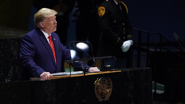 Americk prezident Donald Trump promlouv k Valnmu shromdn USA. (24. z 2019)