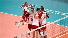 Polští volejbalisté slaví v zápase o evropský bronz. Polští volejbalisté slaví v zápase o evropský bronz.