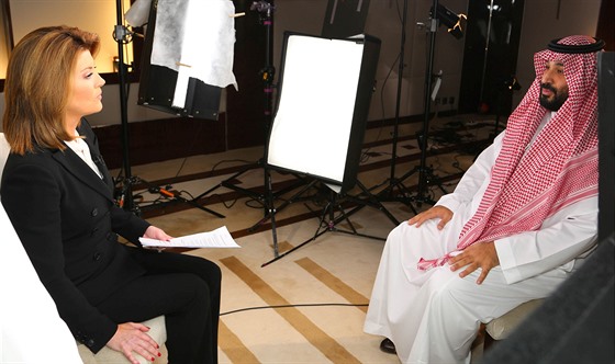 Korunní princ Saúdské Arábie Muhammad bin Salmán v americkém poadu 60 Minutes...