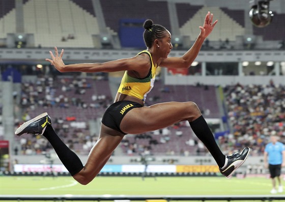 Shanieka Rickettsová z Jamajky bhem finále trojskoku na mistrovství svta v...