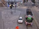 Tramvaji v Olomouci selhaly brzdy a rozjela se ze zastvky v kopci