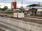 Stavba nového nástupiště v železniční stanici Uničov. Stavba nového nástupiště v železniční stanici Uničov.