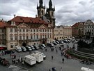 Parkoviště policejních vozů na Staroměstském náměstí. Parkoviště policejních vozů na Staroměstském náměstí.
