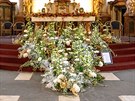 Rozkvetlé památky v Olomouci. Kostel Panny Marie Sněžné. Rozkvetlé památky v Olomouci. Kostel Panny Marie Sněžné.