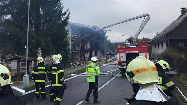 Vbuch zdemoloval bytov dm v Lenoe na Prachaticku. (2019)