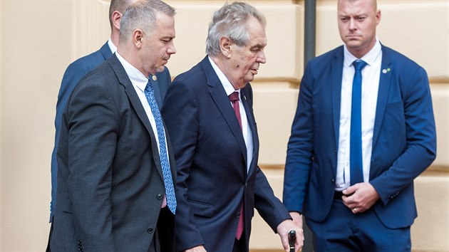 Prezident Milo Zeman na zmku v Lnech. (3. jna 2019)