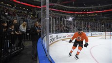 Otevený trénink hokejist Philadelphie ped utkáním NHL Global Series v...