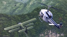 Sestřel improvizovaného bombardéru Antonov An-2 kalašnikovem z vrtulníku... Sestřel improvizovaného bombardéru Antonov An-2 kalašnikovem z vrtulníku...