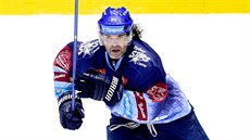 Sedmačtyřicetiletý Jaromír Jágr při utkání kladenských Rytířů v Pardubicích (6.... Sedmačtyřicetiletý Jaromír Jágr při utkání kladenských Rytířů v Pardubicích (6....