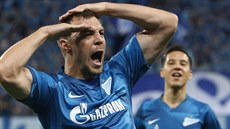 Ruský útočník Arťom Dzjuba ze Zenitu Petrohrad se raduje z gólu v utkání Ligy... Ruský útočník Arťom Dzjuba ze Zenitu Petrohrad se raduje z gólu v utkání Ligy...