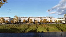 Šest nových bytových domů má zahrnovat projekt Riverfront Gardens na zlínském... Šest nových bytových domů má zahrnovat projekt Riverfront Gardens na zlínském...