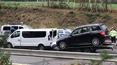 Ve zúžení na 60. kilometru dálnice D1 se srazilo nákladní auto s kamionem.... Ve zúžení na 60. kilometru dálnice D1 se srazilo nákladní auto s kamionem....