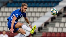 Olomoucký Jakub Plšek v zápase s Líšní Olomoucký Jakub Plšek v zápase s Líšní