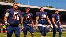Daniel Blahovec (druhý zprava) a jeho spoluhráči z Prague Lions Daniel Blahovec (druhý zprava) a jeho spoluhráči z Prague Lions