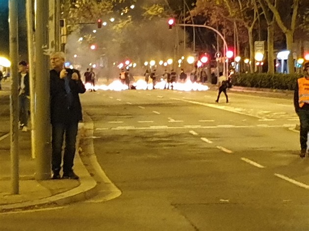 protesty v Barceloně