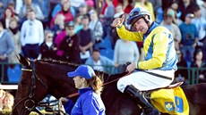 Žokej Jan Faltejsek při Velké pardubické 2018 Žokej Jan Faltejsek při Velké pardubické 2018