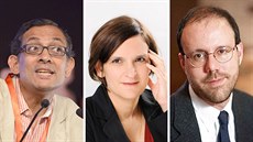 Letošní Nobelovu cenu za ekonomii si odnesla trojice vědců (zleva) Abhijit... Letošní Nobelovu cenu za ekonomii si odnesla trojice vědců (zleva) Abhijit...