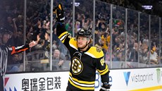 Hokejista Bostonu David Pastrňák slaví vstřelenou branku v utkání NHL proti... Hokejista Bostonu David Pastrňák slaví vstřelenou branku v utkání NHL proti...