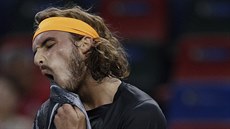 Stefanos Tsitsipas v semifinále turnaje v anghaji.