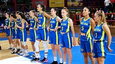Basketbalistky USK Praha před ligovým zápasem se Žabinami Brno Basketbalistky USK Praha před ligovým zápasem se Žabinami Brno