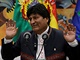 Bolvijsk prezident Evo Morales mluv na tiskov konferenci v palci La Casa...