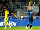 Lautaro Martinez z Interu slav gl proti Dortmundu.