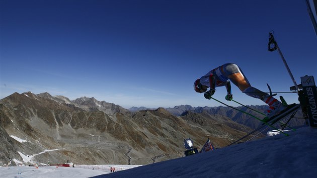 Henrik Kristoffersen v obm slalomu v Sldenu.