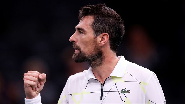 Jeremy Chardy se raduje z poveden vmny proti Daniilu Medvedvovi.