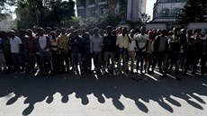 Etiopané protestují proti premiérovi Abiymu Ahmedovi. (23. íjna 2019)
