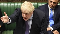 Britský premiér Boris Johnson bhem jednání o brexitové dohod v parlamentu....