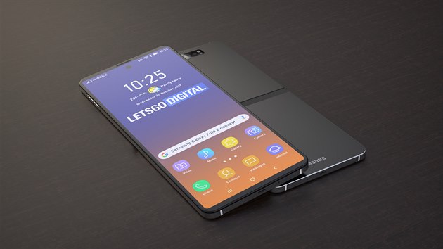 Koncept skldacho smartphonu Samsung ve stylu vka