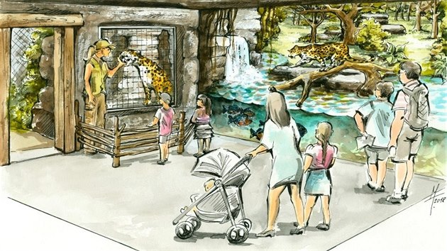 Plnovan podoba expozice jagur ve zlnsk zoo.